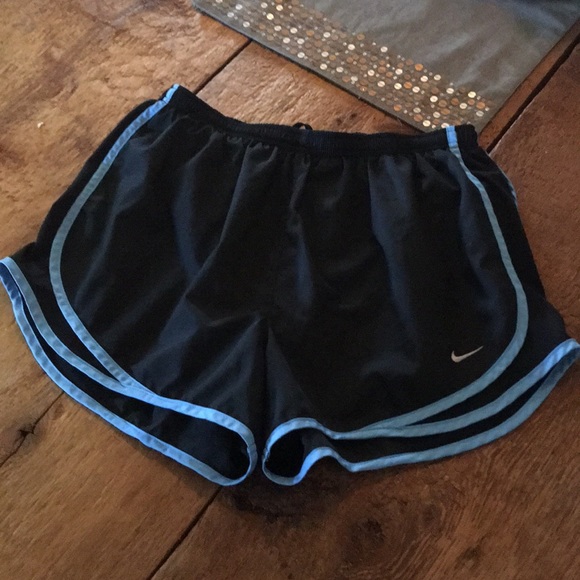 Nike Pants - Nike Black with blue dri-fit sport shorts